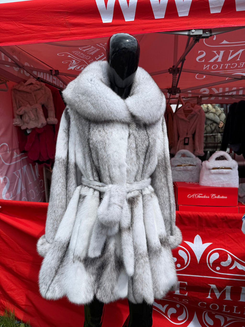 HUSKY FUR COAT WITH FOX HOOD