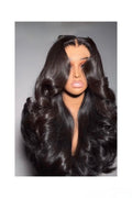 Raw Vietnamese Bouncy Curly Glueless Lace Front M Hairline Wig 300% Density 30inch