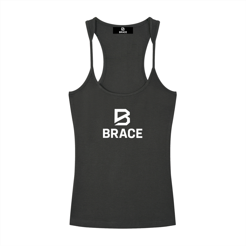 BRACE Slim Fit Ribbed Racerback Tank Top