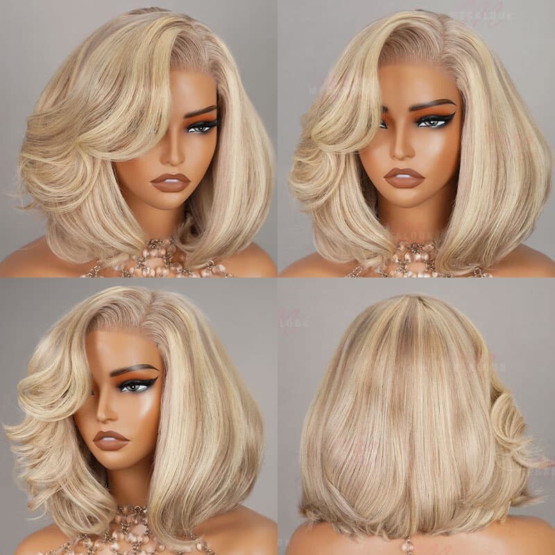 Chic Luxe Hair Full Wavy Glueless Wear Go Lace Front Short Bob Wig | 100% Human Hair