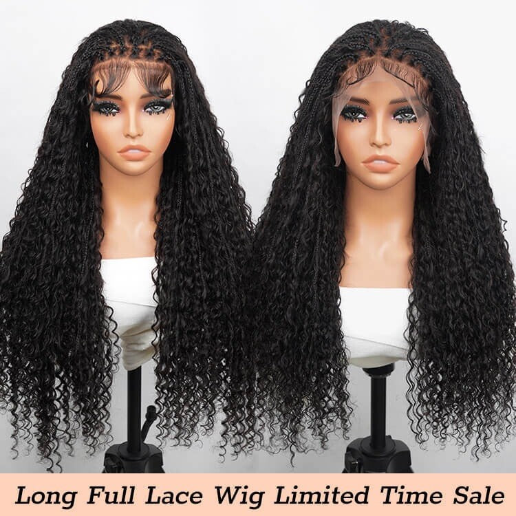 Chic Luxe Hair Glueless Braided Full Lace Front Curly Long Wig | 100% Human Hair