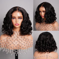 Chic Luxe Hair Full Glueless Wear & Go Curly Lace Front Short Bob Wig | 250% Density | 100% Human Hair