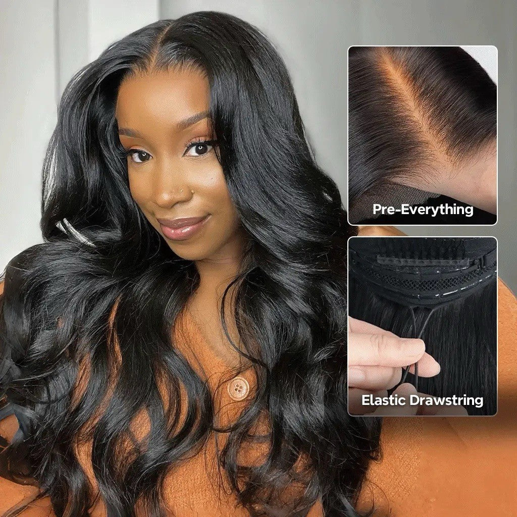 Chic Luxe Hair Pull & Go Body Wave Wig | Invisi-String | 100% Human Hair | Glueless