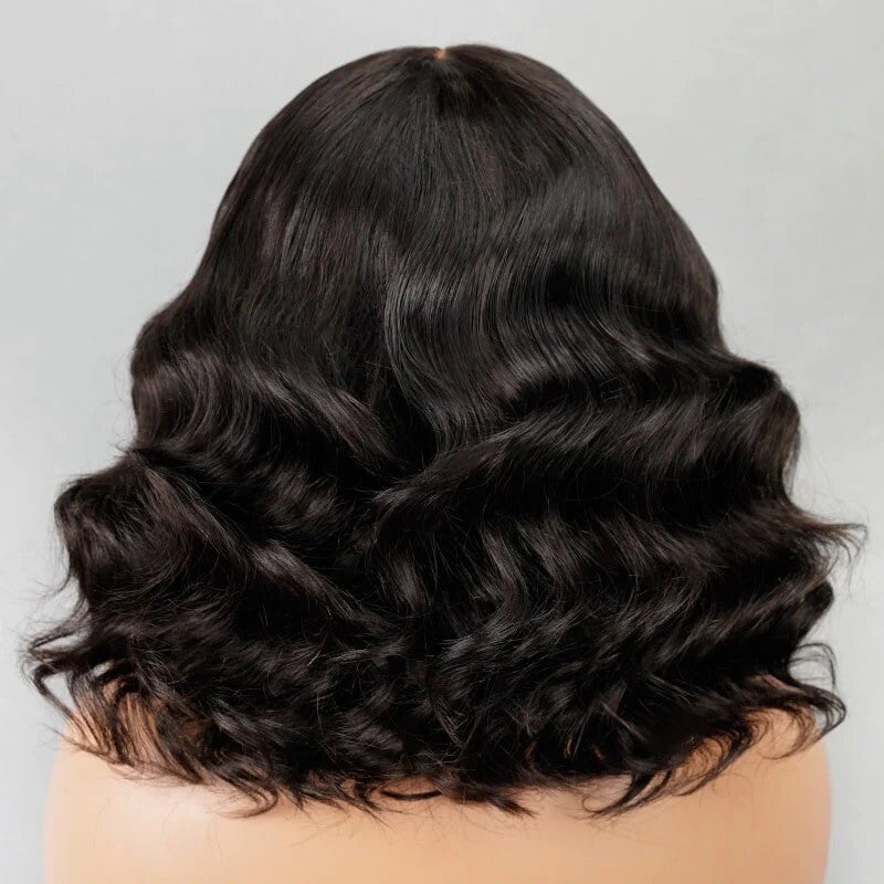 Chic Luxe Hair Full Glueless Wear & Go Wavy Lace Front Short Bob Wig | 250% Density | 100% Human Hair