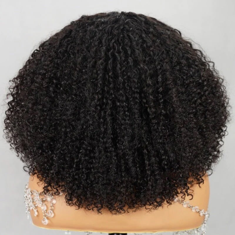 Chic Luxe Hair Full Glueless Wear & Go Kinky Curly Lace Front Short Bob Wig | 250% Density | 100% Human Hair