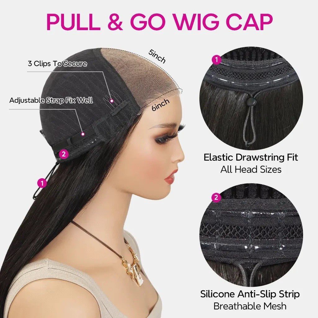 Chic Luxe Hair Pull & Go Body Wave Wig | Invisi-String | 100% Human Hair | Glueless