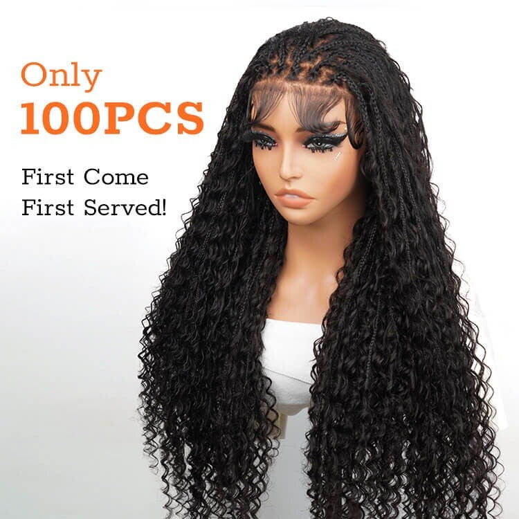 Chic Luxe Hair Glueless Braided Full Lace Front Curly Long Wig | 100% Human Hair
