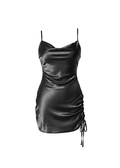 Black Ruched Cowl Neck Bodycon Mini Dress