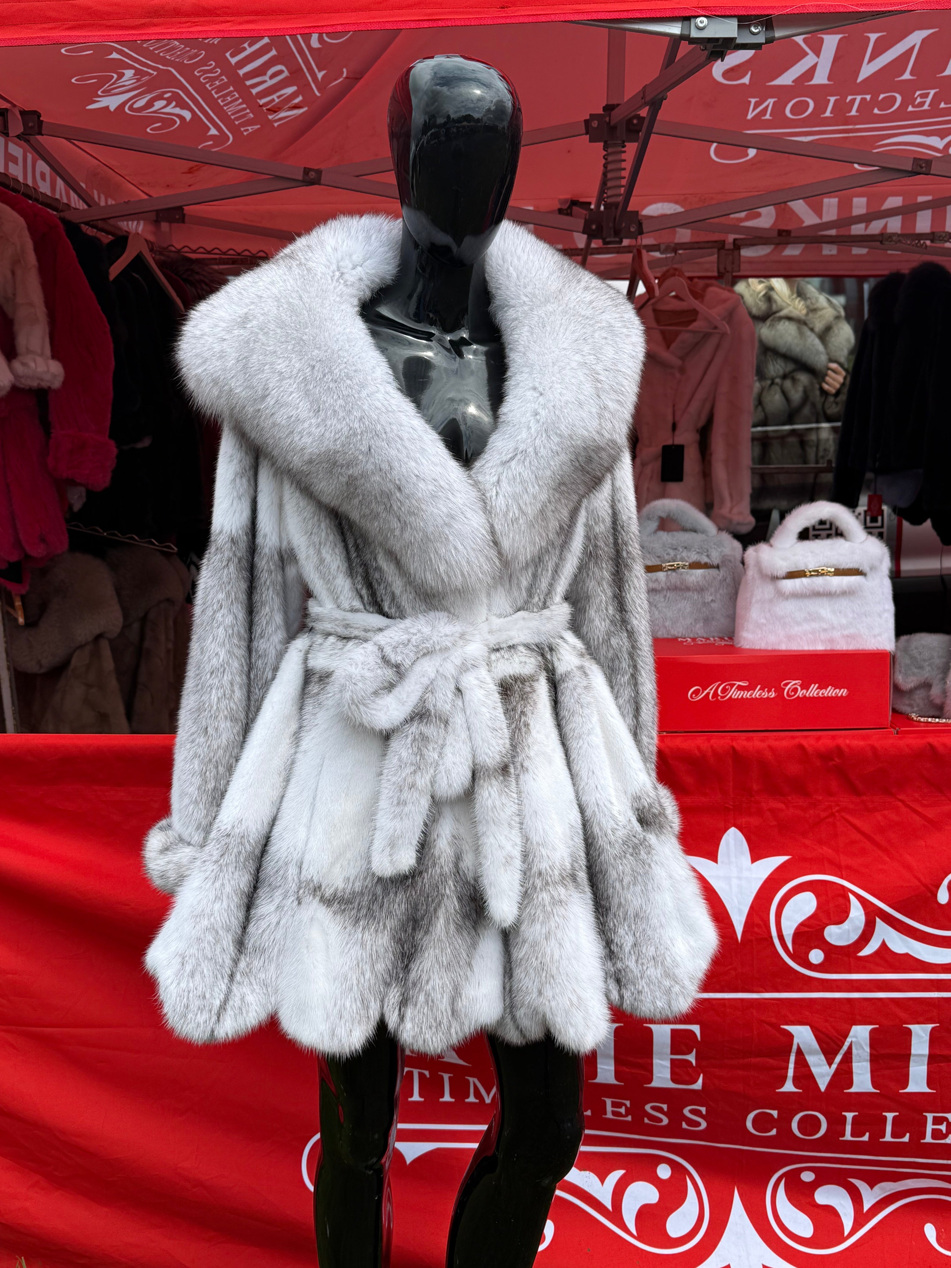 HUSKY FUR COAT WITH FOX HOOD