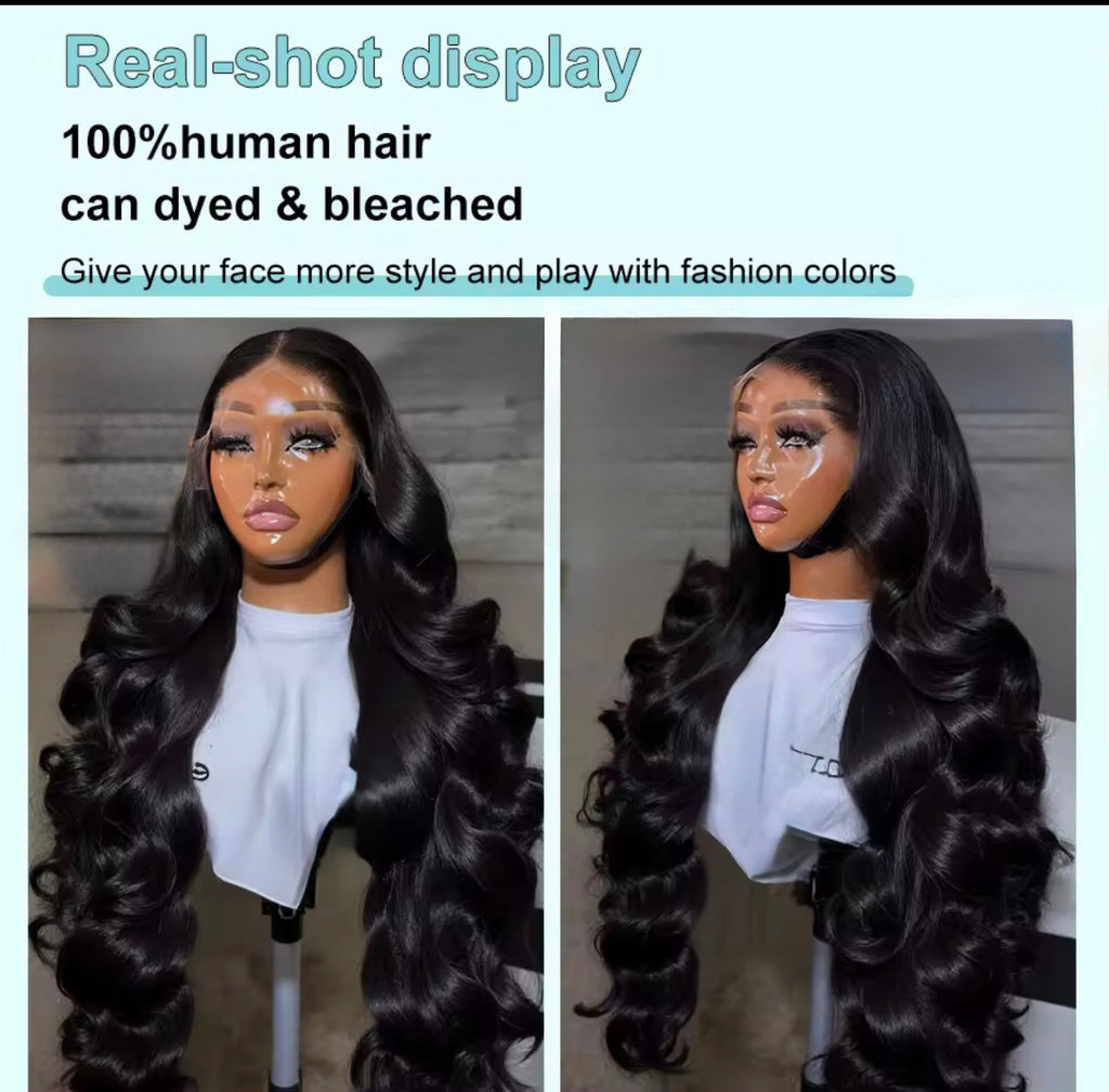 Raw Vietnamese SDD Body Wave Glueless Lace Front Wig 300% Density 30inch Wig