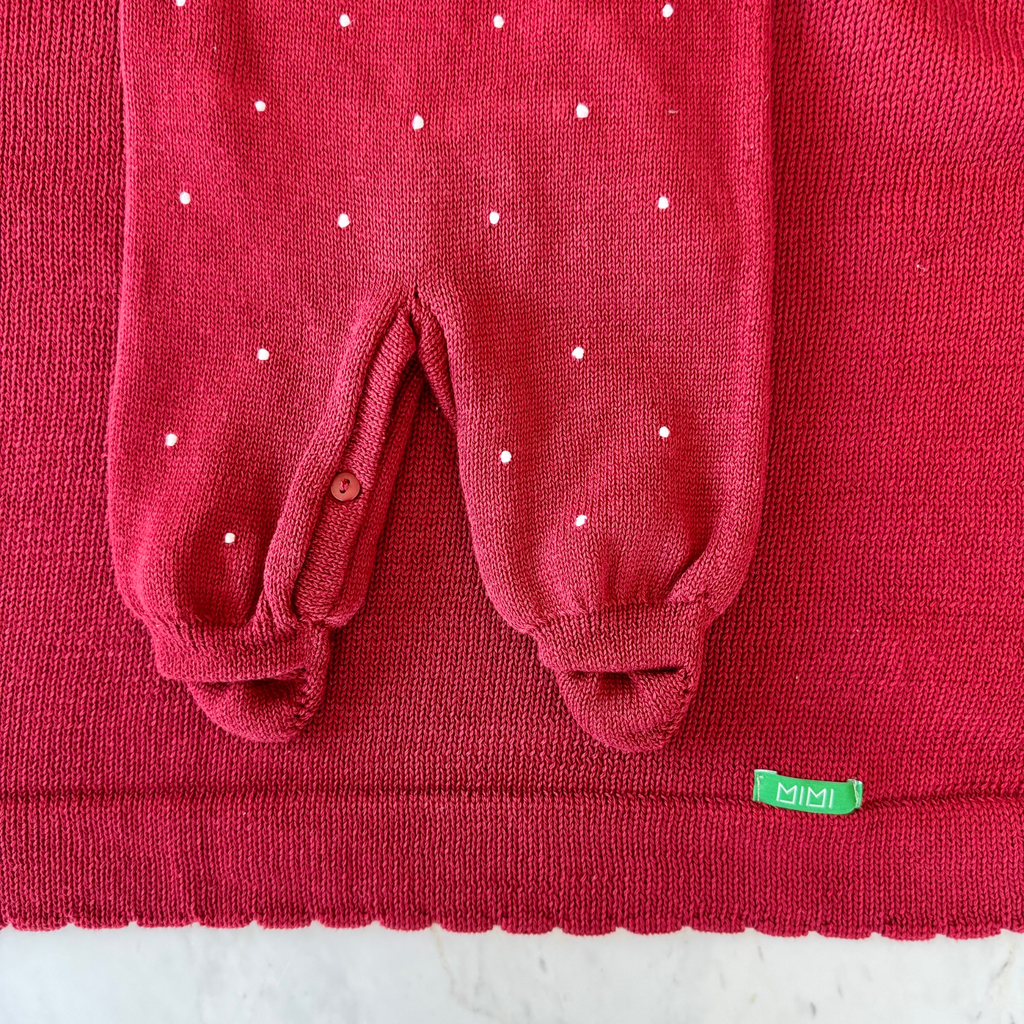 Classic Polka Dot Knit Romper