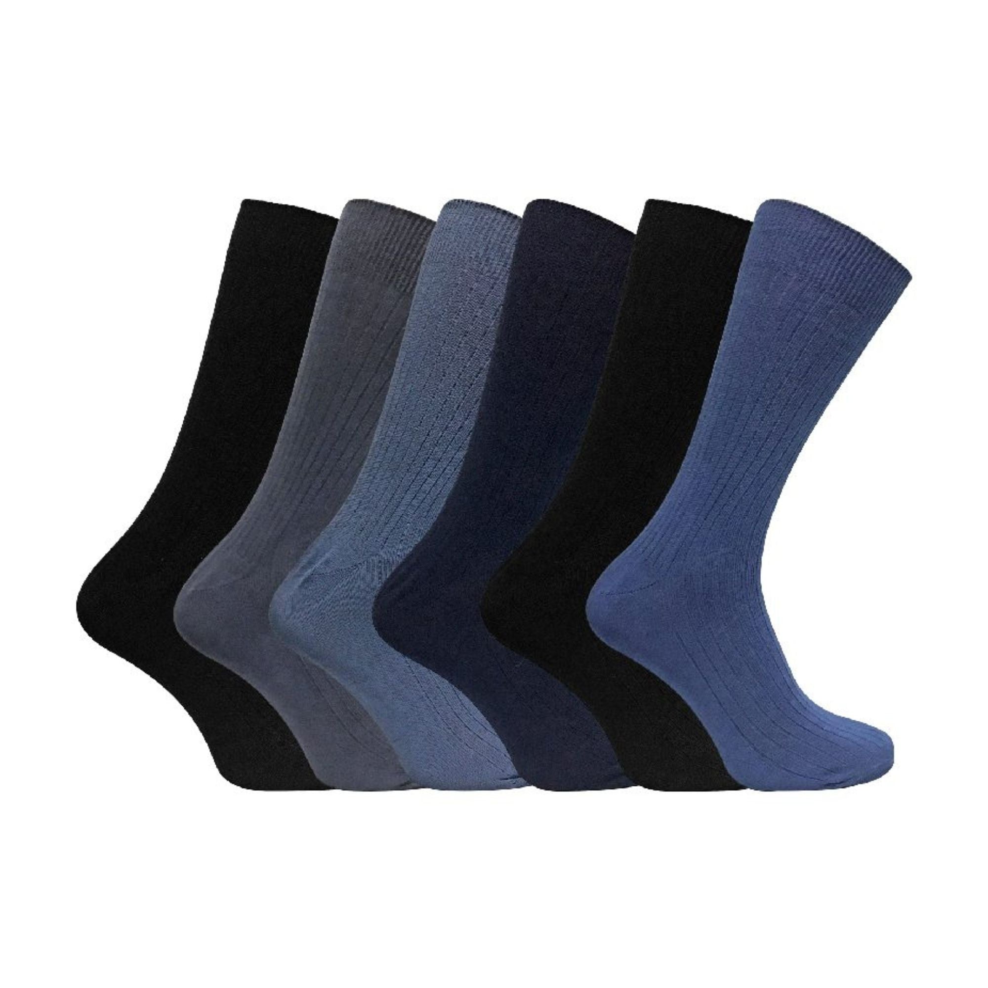 Mens Thin Soft Cotton Plain Coloured Socks (Multipack Options)