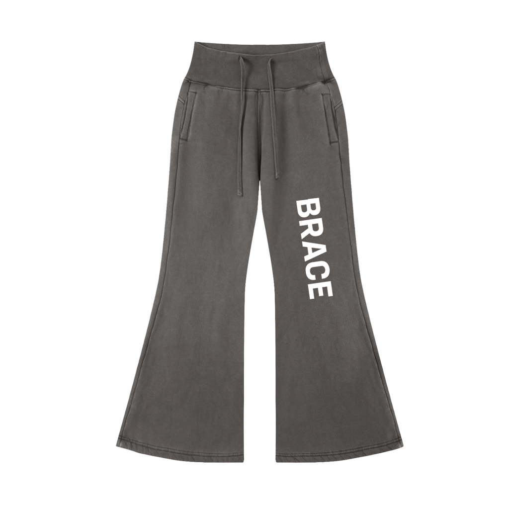 Flared Fleece Pants - Vintage Washed Gym Sweatpants | BRACE