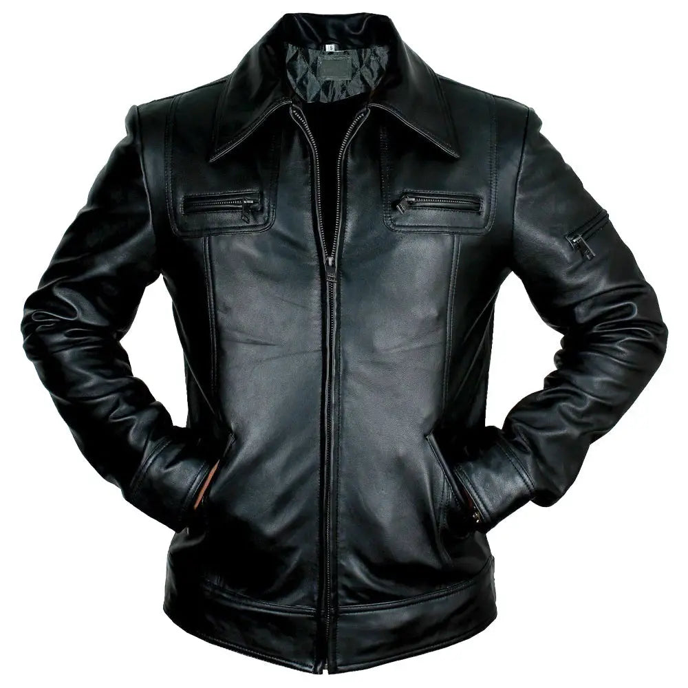 Men’s Buster Slim Fit Leather Jacket
