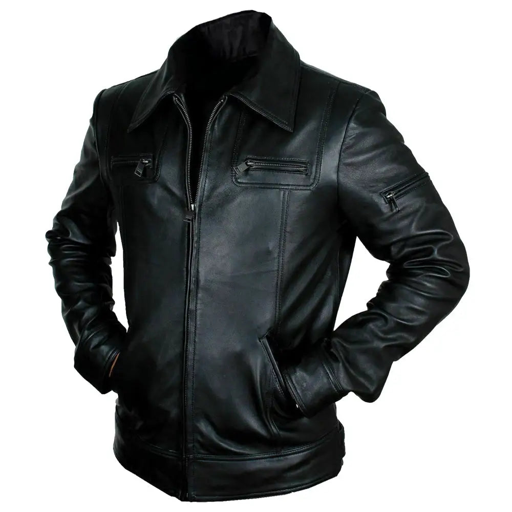 Men’s Buster Slim Fit Leather Jacket