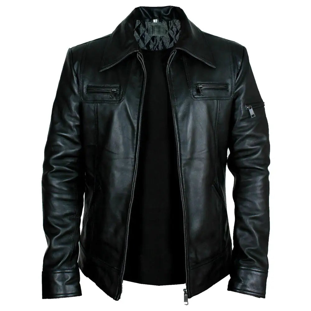 Men’s Buster Slim Fit Leather Jacket