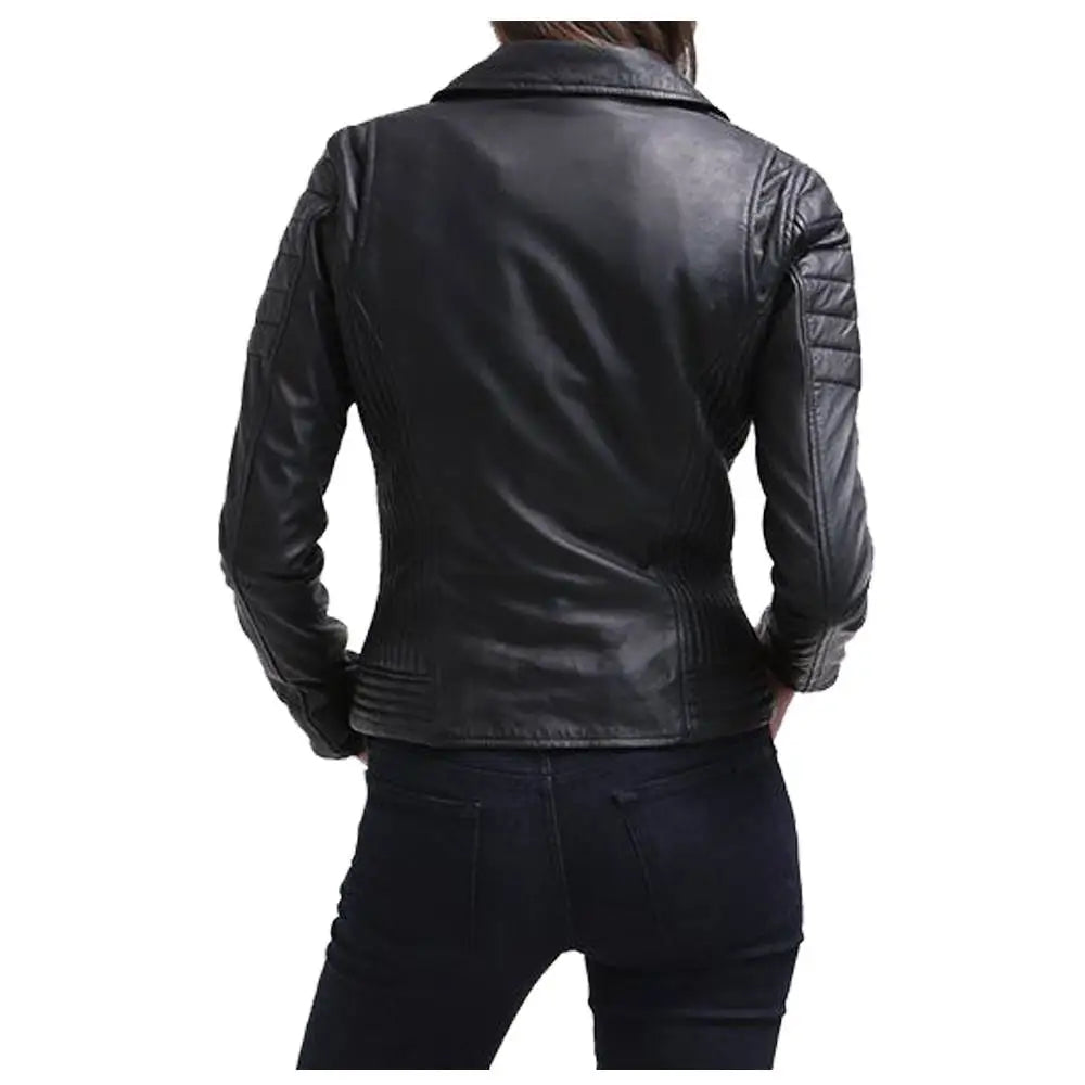Women’s Slim Fit Black Leather Jacket – Innovative Design