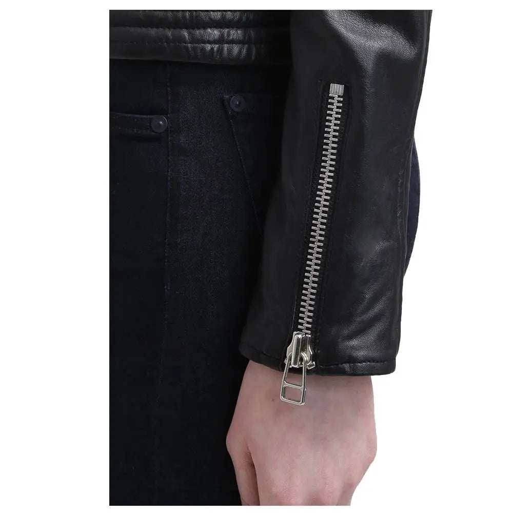 Women’s Slim Fit Black Leather Jacket – Innovative Design